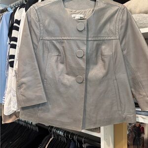 Vince Gray Leather Jacket for Women